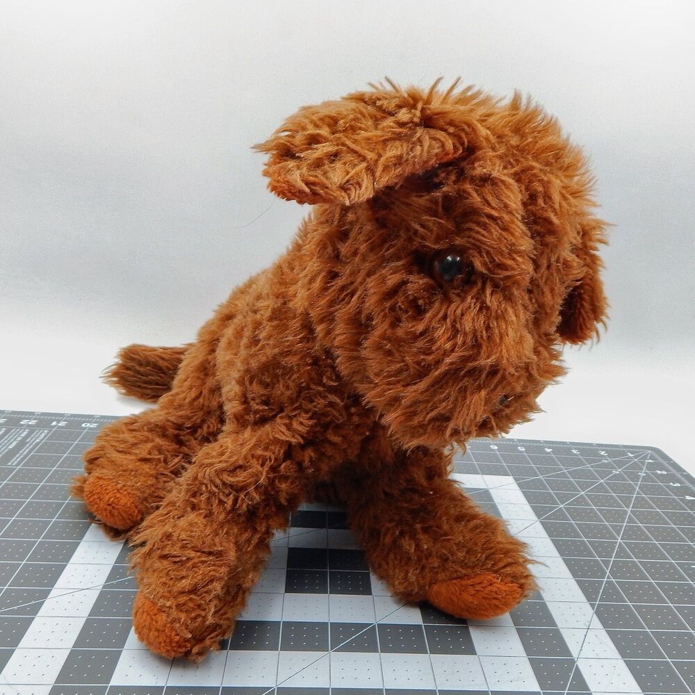Elka Shaggy Dog Plush Toy Stuffed Animal Reddish Brown 14 Inch Vintage